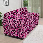 Pink Leopard Print Sofa Cover