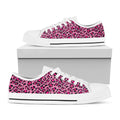 Pink Leopard Print White Low Top Sneakers