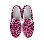 Pink Leopard Print White Slip On Shoes
