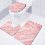 Pink Liquid Marble Print 3 Piece Bath Mat Set