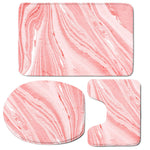 Pink Liquid Marble Print 3 Piece Bath Mat Set