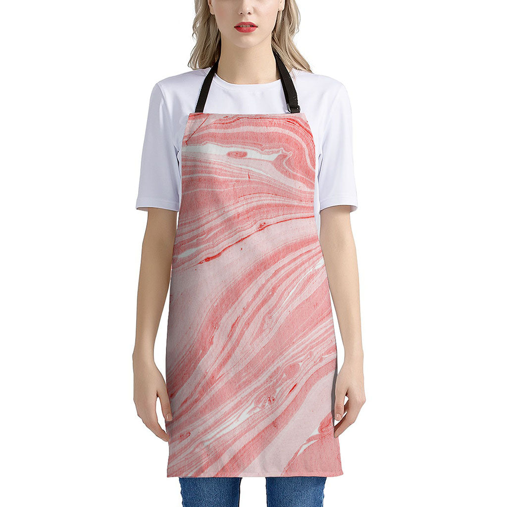 Pink Liquid Marble Print Apron