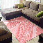 Pink Liquid Marble Print Area Rug GearFrost