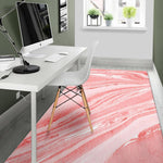 Pink Liquid Marble Print Area Rug GearFrost
