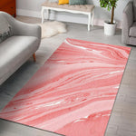 Pink Liquid Marble Print Area Rug GearFrost