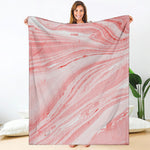 Pink Liquid Marble Print Blanket