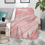 Pink Liquid Marble Print Blanket