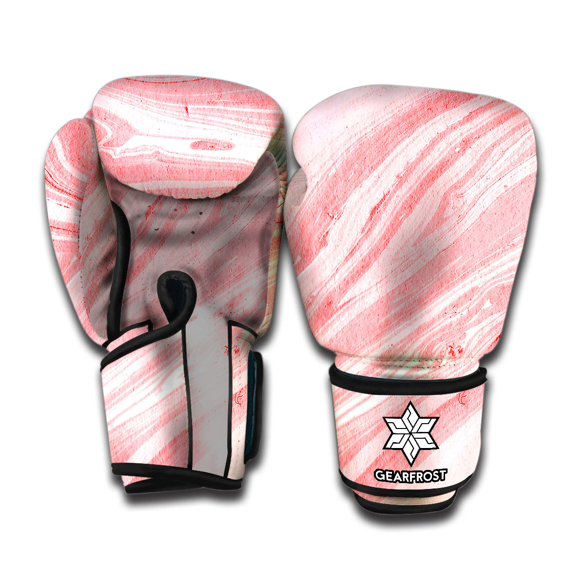 Pink Liquid Marble Print Boxing Gloves