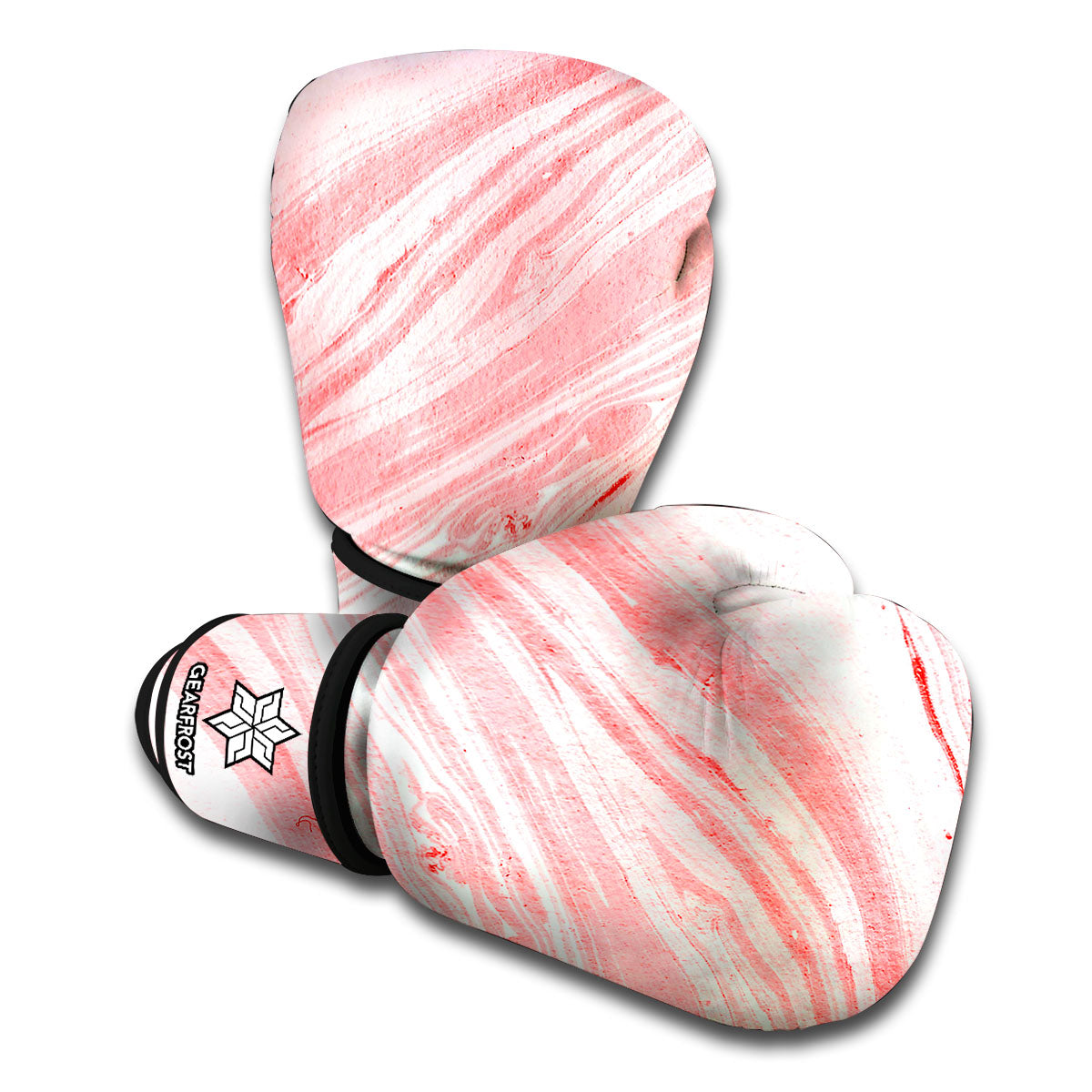 Pink Liquid Marble Print Boxing Gloves