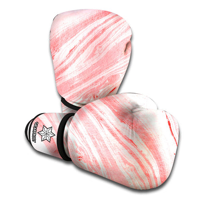 Pink Liquid Marble Print Boxing Gloves
