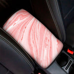 Pink Liquid Marble Print Car Center Console Cover