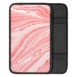 Pink Liquid Marble Print Car Center Console Cover