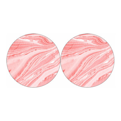 Pink Liquid Marble Print Car Coasters