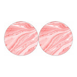 Pink Liquid Marble Print Car Coasters