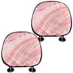 Pink Liquid Marble Print Car Headrest Covers