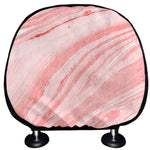 Pink Liquid Marble Print Car Headrest Covers