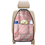 Pink Liquid Marble Print Car Seat Organizers