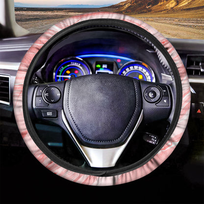 Pink Liquid Marble Print Car Steering Wheel Cover