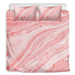 Pink Liquid Marble Print Duvet Cover Bedding Set