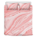 Pink Liquid Marble Print Duvet Cover Bedding Set