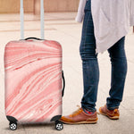 Pink Liquid Marble Print Luggage Cover GearFrost