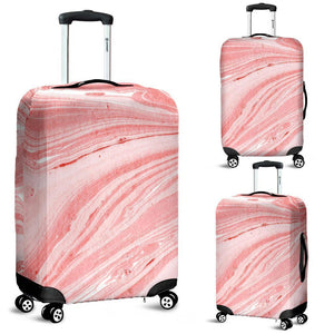 Pink Liquid Marble Print Luggage Cover GearFrost