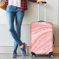 Pink Liquid Marble Print Luggage Cover