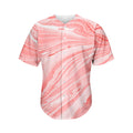 Pink Liquid Marble Print Men's Baseball Jersey