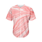 Pink Liquid Marble Print Men's Baseball Jersey
