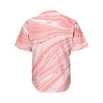 Pink Liquid Marble Print Men's Baseball Jersey