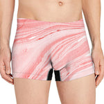 Pink Liquid Marble Print Men's Boxer Briefs