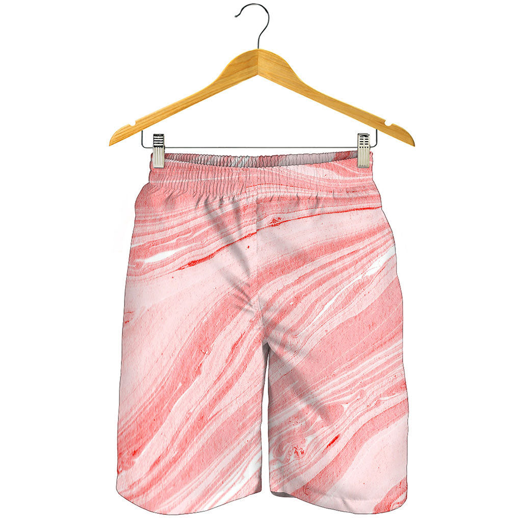 Pink Liquid Marble Print Men's Shorts