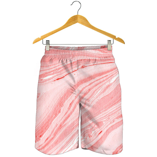 Pink Liquid Marble Print Men's Shorts