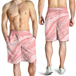 Pink Liquid Marble Print Men's Shorts