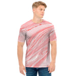 Pink Liquid Marble Print Men's T-Shirt