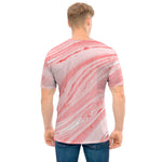 Pink Liquid Marble Print Men's T-Shirt