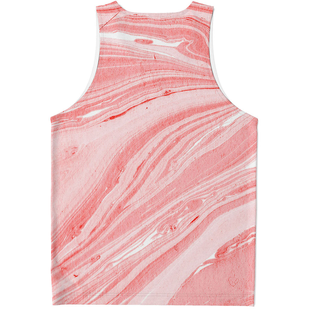 Pink Liquid Marble Print Men's Tank Top