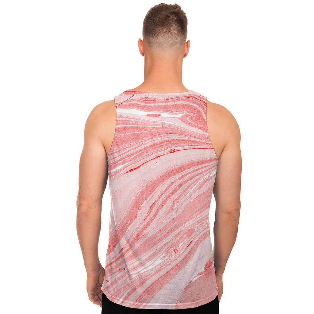 Pink Liquid Marble Print Men's Tank Top