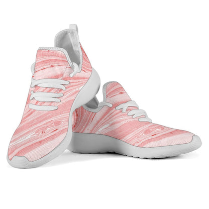 Pink Liquid Marble Print Mesh Knit Shoes GearFrost