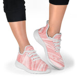 Pink Liquid Marble Print Mesh Knit Shoes GearFrost