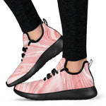 Pink Liquid Marble Print Mesh Knit Shoes GearFrost