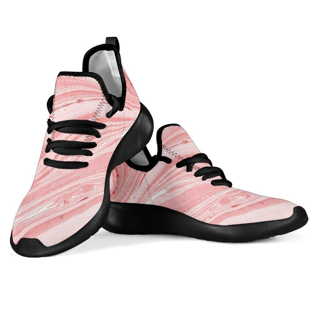 Pink Liquid Marble Print Mesh Knit Shoes GearFrost
