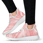 Pink Liquid Marble Print Mesh Knit Shoes GearFrost