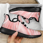 Pink Liquid Marble Print Mesh Knit Shoes GearFrost