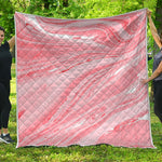 Pink Liquid Marble Print Quilt