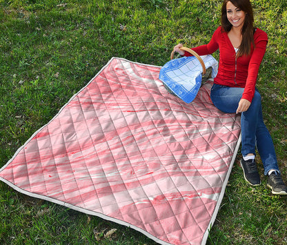 Pink Liquid Marble Print Quilt