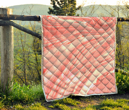 Pink Liquid Marble Print Quilt