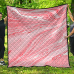 Pink Liquid Marble Print Quilt