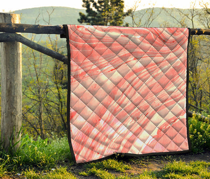 Pink Liquid Marble Print Quilt