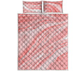 Pink Liquid Marble Print Quilt Bed Set